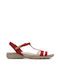 Clarks Amanda Leder Damen Flache Sandalen in Rot Farbe
