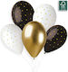 Set of 5 Balloons Latex Gold 33cm