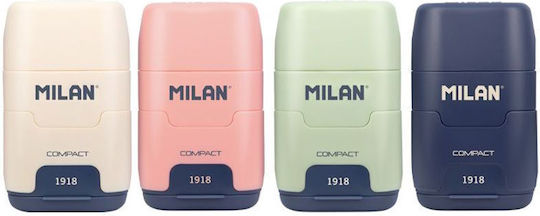 Milan Compact Afilaborra Пластмаса Двойна Острилка Буренце с Гума (Различни цветове) 1бр