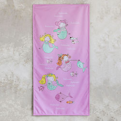 Nima Dancing Mermaids Kids Beach Towel Pink 140x70cm