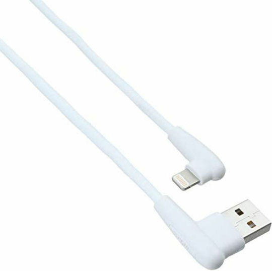 Inkax CK-48 Angle (90°) USB-A to Lightning Cable Λευκό 1m