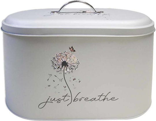 TnS Just Breathe Кутия за хляб с капак Метал Бежов 33x17.5x22см