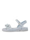 Flache Sandalen für Damen mit Riemen in Hellblau Farbe