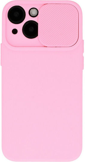 Powertech Camshield Задна корица Силикон Розов (iPhone 14)