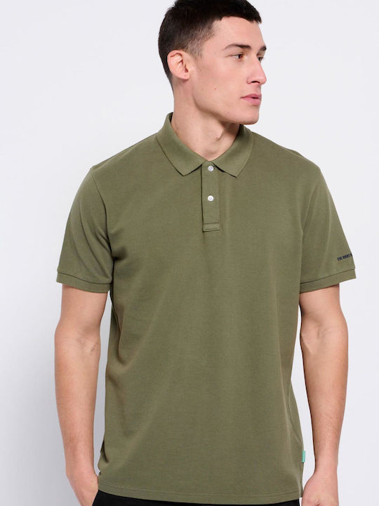 Funky Buddha Men's Short Sleeve Blouse Polo Khaki