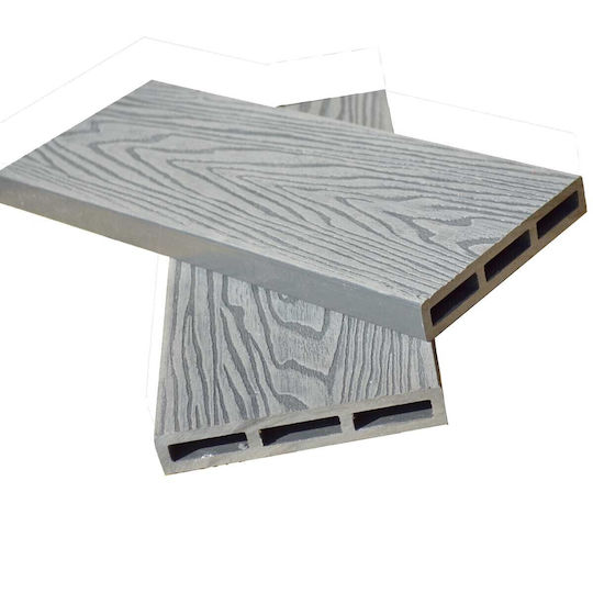 Showood 3D Πάνελ Τοίχου Κήπου Γκρι Ανοιχτό από WPC 360x2x12εκ. Γκρι
