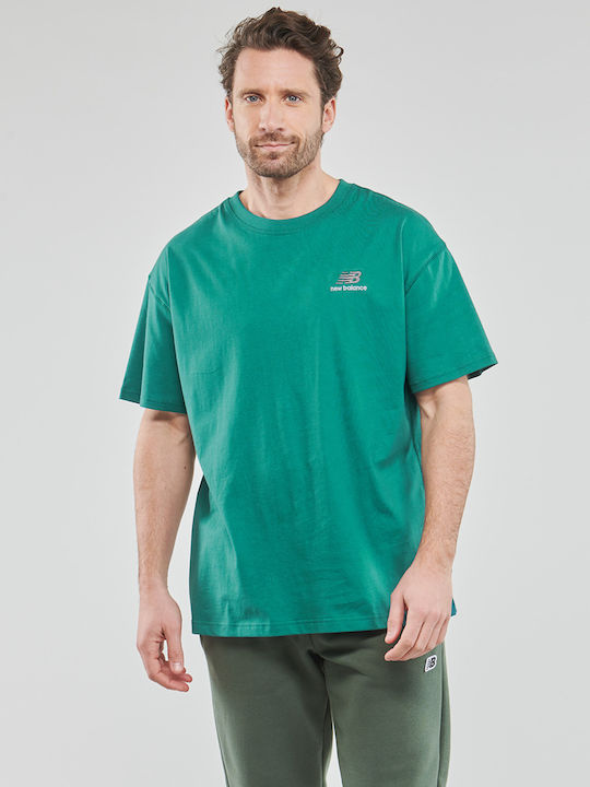 New Balance Essentials Ανδρικό T-shirt Πράσινο ...
