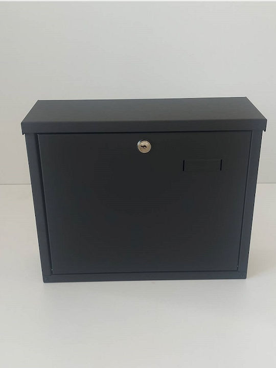 GTMED Γραμματοκιβώτιο Εξωτερικού Χώρου Μεταλλικό σε Μαύρο Χρώμα 37x30x10cm