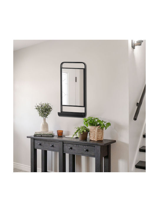 HomCom Oglindă de Perete cu Negru Ramă din Metalic 71.7x36.2cm 1buc