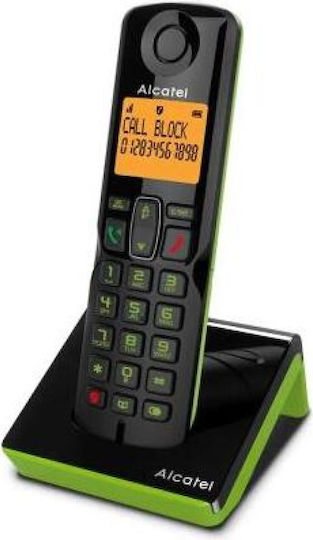 Alcatel S280 Ασύρματο Τηλέφωνο με Ελληνικό Μενού Μαύρο/Πράσινο