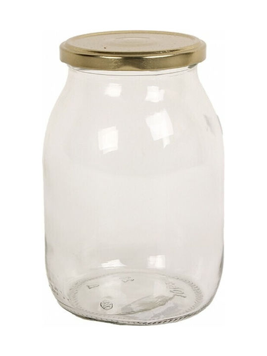 Uniglass Vase General Use with Lid Glass 1062ml 1pcs