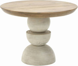 Dining Room Round Table Natural 100x100x76cm