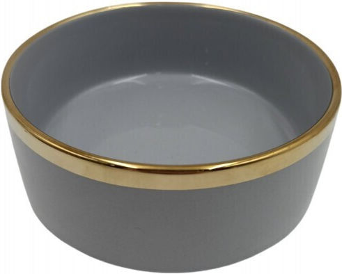 Ceramic Bowl Food & Water for Dog & Cat 750ml 13cm in Gray Color
