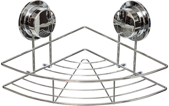 5Five S7907242 501780 Ъглов Стенен Рафт за баня Inox 22x22x11.5см Сребриста