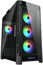 Cougar Duoface Pro RGB Gaming Midi Tower Computer Case with Window Panel Black