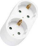 Optonica 2-Outlet T-Shaped Wall Plug White