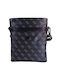 Guess Artificial Leather Shoulder / Crossbody Bag M Vezzola HMEVZLP3199 with Zipper & Adjustable Strap Black 20x4x24cm