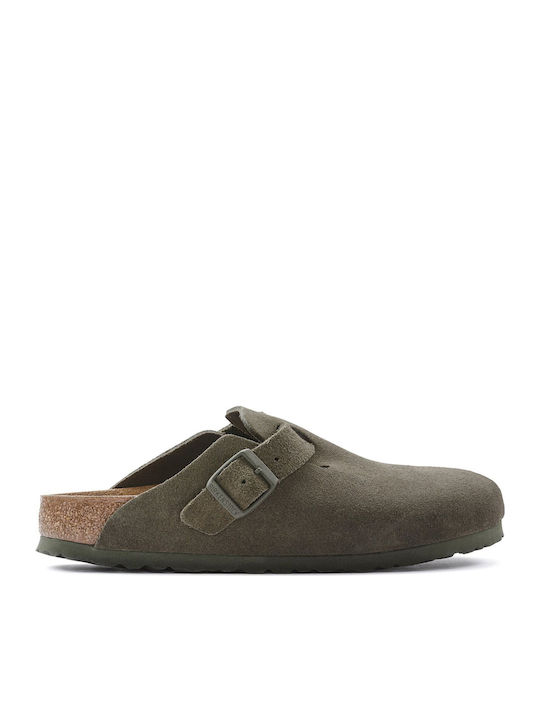 Boston Vl Men's Leather Slippers Green