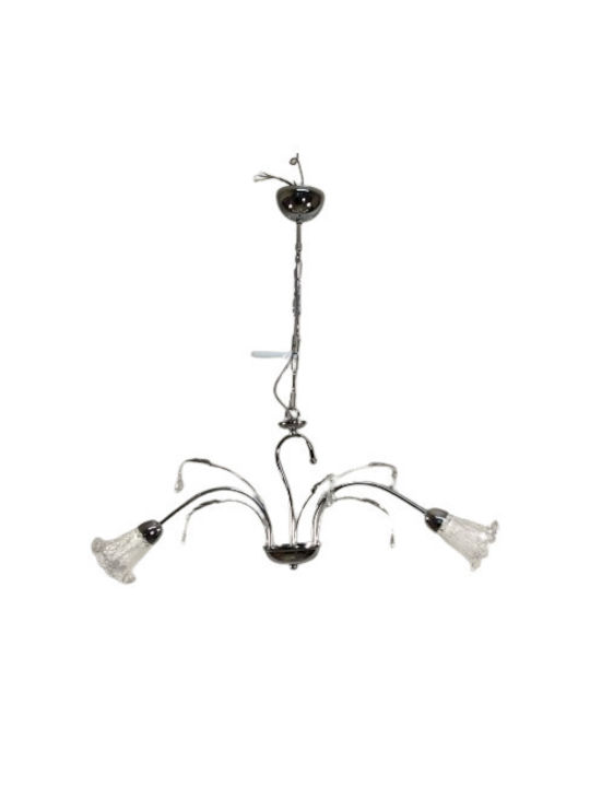 Epiplo-Fos Chandelier with Crystals 2xE14 Silver 76cm 0500057