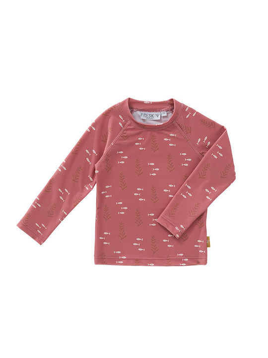 Fresk Παιδικό Μαγιό Αντιηλιακή (UV) Μπλούζα με Μακρύ Μανίκι Ροζ
