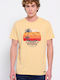 Funky Buddha Ανδρικό T-shirt Κίτρινο με Στάμπα