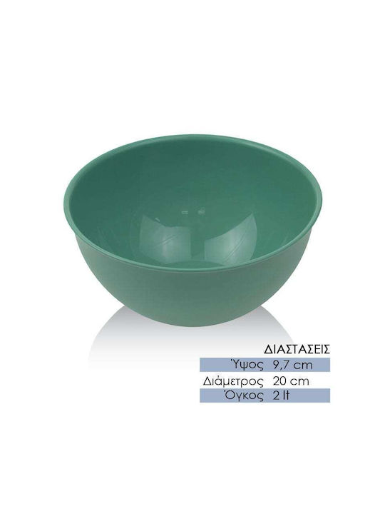 Plastic Salad Bowl Green 20x20cm