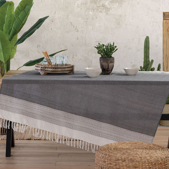Nef-Nef Homeware Checkered Strength Black Tablecloth 140x140cm