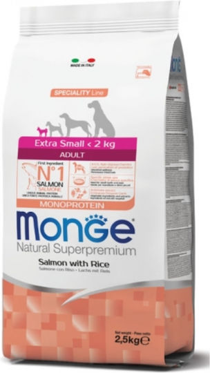 Monge Speciality Line Extra Small 2.5kg Dry Food for Adult Small Breed Dogs with Salmon