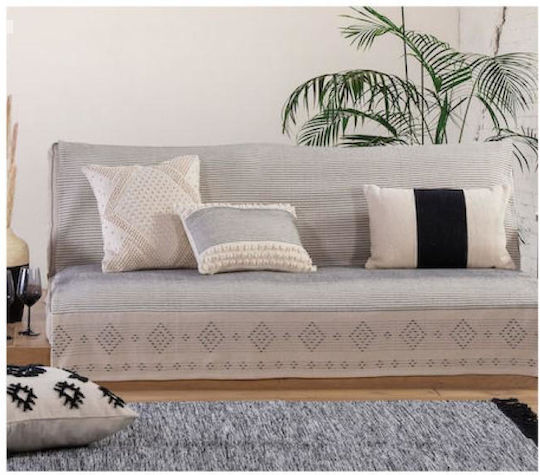 Nef-Nef Homeware Rambage Covor Rectangular Bumbac Ecru / Black