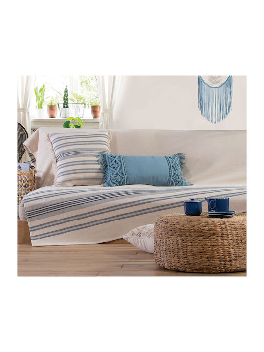 Nef-Nef Двуместен диван с хвърчащи листа Miles Blue 180x250см. White / Blue 032818