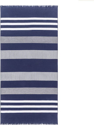 Tommy Hilfiger Breton Beach Towel with Fringes Blue 170x90cm