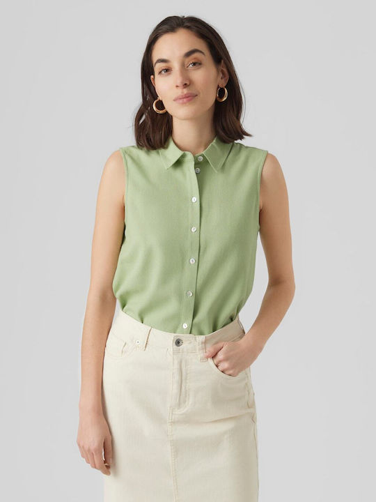 Vero Moda Women's Linen Sleeveless Shirt Light ...
