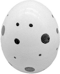 Egg clay painted polka dot 85x7cm 932008