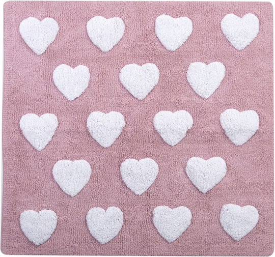 Nef-Nef Homeware Hugging Παιδικό Χαλί Καρδιές Ροζ 100x100cm