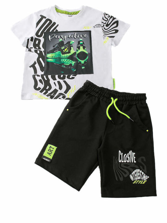 Sprint Kids Set with Shorts Summer 2pcs White