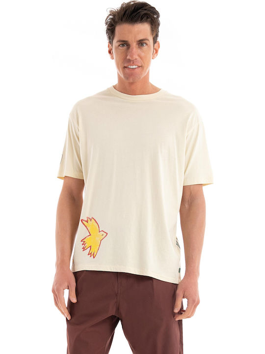 Scotch & Soda Artwork T-shirt Beige