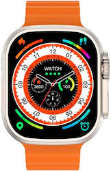 Microwear W68 Plus Smartwatch με Παλμογράφο (Πορτοκαλί)