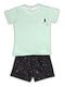 Nek Kids Wear Kids Set with Shorts Summer 2pcs Green