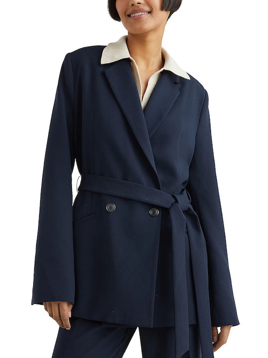 Tommy Hilfiger Damen Gekreuzt Blazer Marineblau