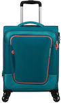 American Tourister Pulsonic Spinner Cabin Travel Suitcase Fabric Stone Teal with 4 Wheels Height 55cm