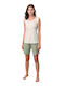 Vamp Sommer Damen Pyjama-Set Baumwolle Green Tea