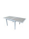 Tirso Outdoor Dinner Extendable Table with Polywood Surface and Metal Frame White 100(+100)x100x75cm