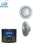 Hasda Boat Sound System 4x45W Waterproof with AUX / Bluetooth / USB Black