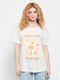 Funky Buddha FBL007-14504 Damen Sportlich T-shirt Weiß FBL007-145-04-OFF-WHITE