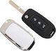 Renault Foldable Car Key Shell with Blade with 3 Buttons for Renault