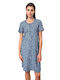 Vamp Summer Cotton Women's Nightdress Blue Marine