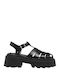 Windsor Smith Leder Damen Sandalen mit Chunky mittlerem Absatz in Schwarz Farbe