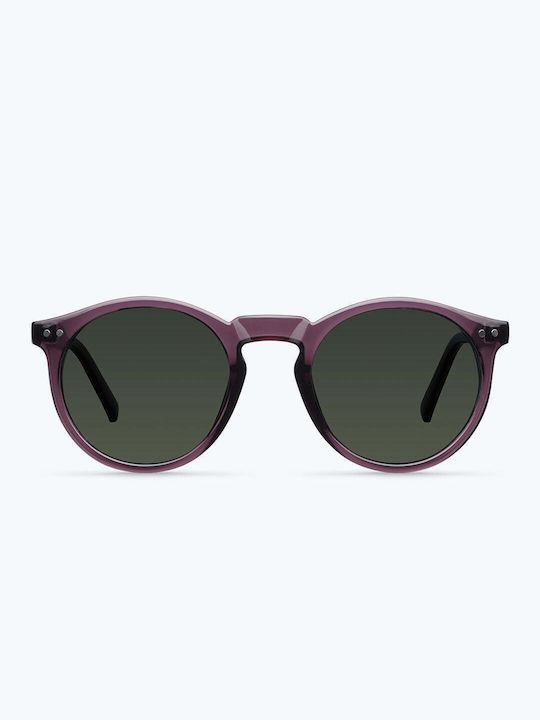 Meller Kubu Sunglasses with Grape Olive Plastic Frame and Green Lens K-GRAPEOLI
