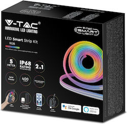 V-TAC Waterproof Neon Flex LED Strip Power Supply 220V RGB Length 5m and 60 LEDs per Meter