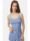 Fimelle Elegance Women's T-Shirt with Spaghetti Strap Light Blue